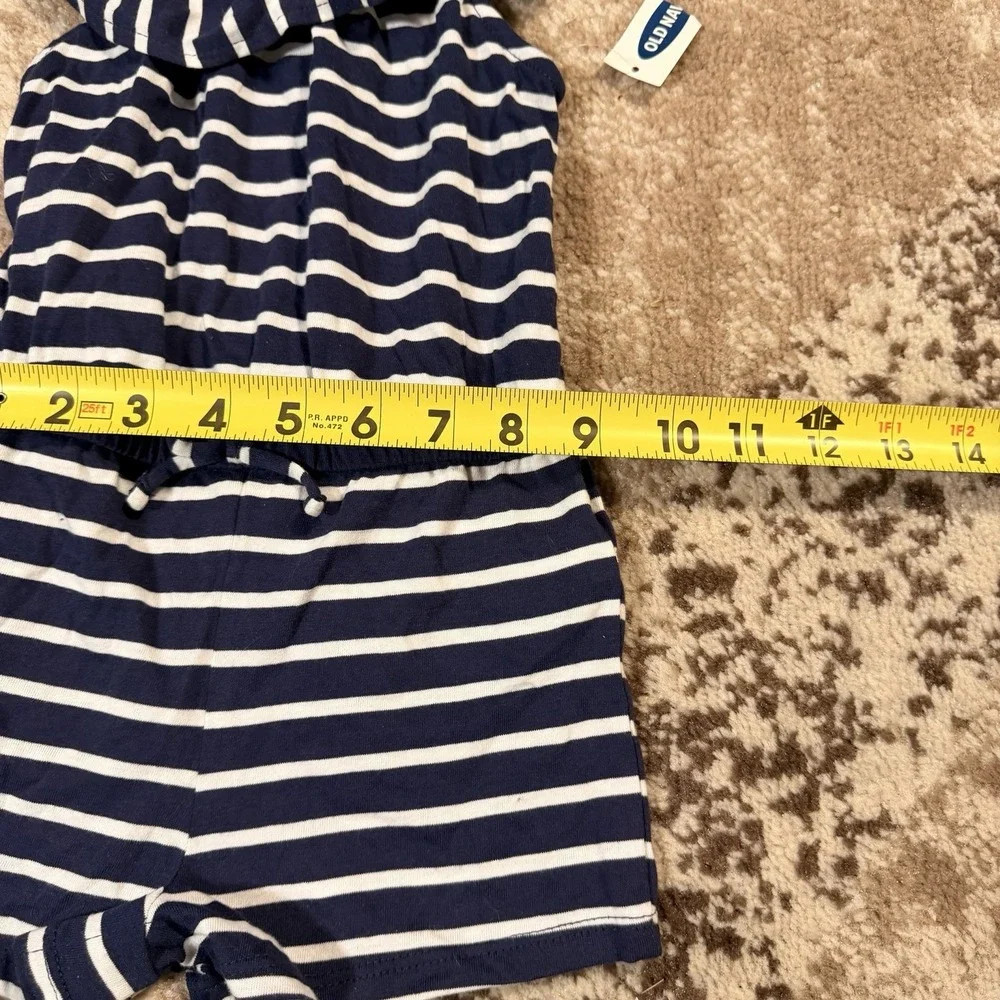 Old‎ Navy 2T Girls Toddler Sleeveless Striped Romper Blue Shorts NWT